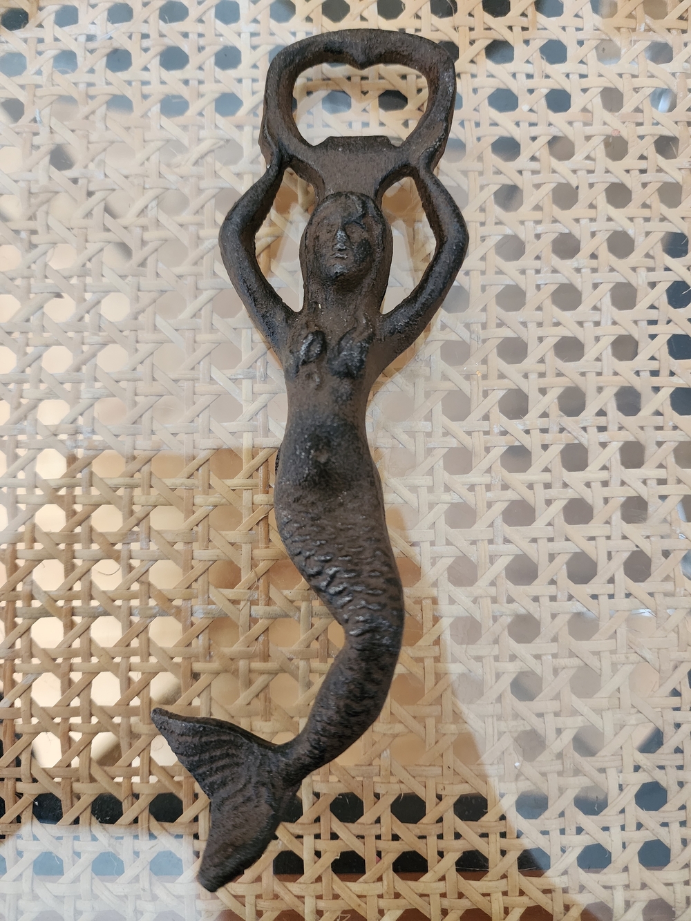 Vintage-style Cast Iron Mermaid Bottle Opener - Rustic Color